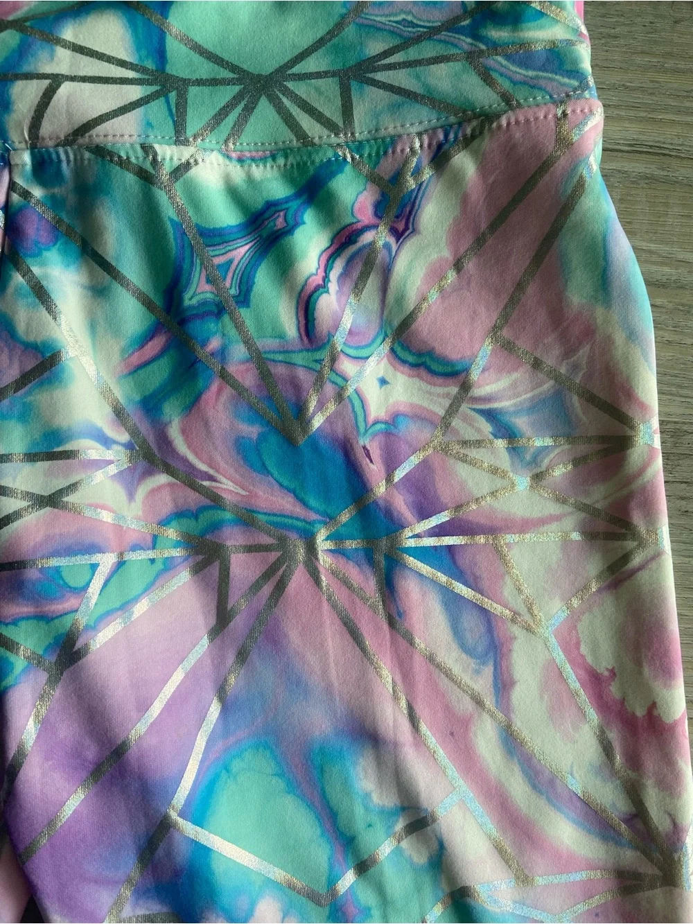 Justice Girls Active Leggings Size 18/20 XL Pastel Geometric Swirl NWT